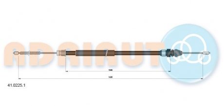 Трос ручного тормоза RENAULT MASTER,OPEL MOVANO 1420/1045 (пр-во) ADRIAUTO 41.0225.1 (фото 1)