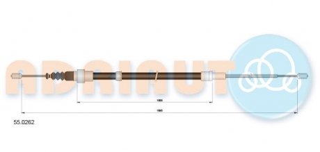 Трос ручного тормоза VW GOLF,SKODA OCTAVIA (пр-во) ADRIAUTO 55.0262 (фото 1)