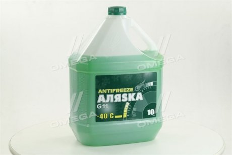 Антифриз ANTIFREEZE-40 (зеленый) Канистра10л/9,83кг АЛЯSКА 5523