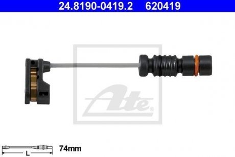 ДАТЧИК ИЗНОСА КОЛОДОК MB C-CLASS, CLK, E-CLASS ATE 24819004192 (фото 1)