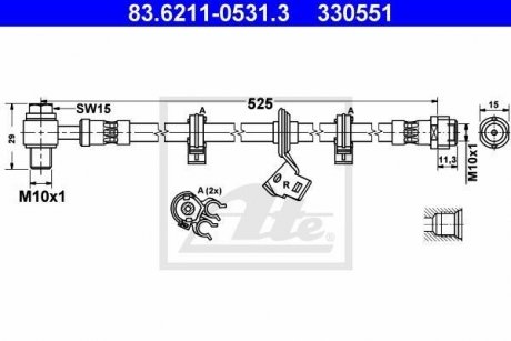 Шланг ТОРМ. ATE 83.6211-0531.3 (фото 1)