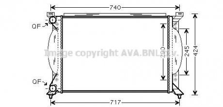 Радіатор охолодження двигуна Audi A4 04>08 1,6-2,0i MT AVA COOLING AI2195 (фото 1)