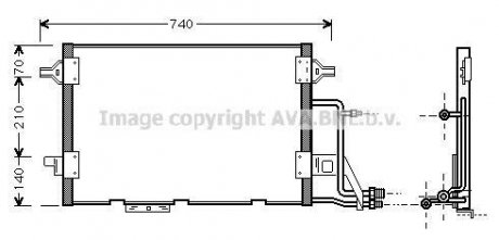 Конденсатор кондиционера AUDI A6/S6 (C5) (97-) (пр-во) AVA COOLING AI5137 (фото 1)