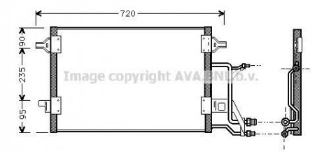 Конденсатор кондиционера AUDI A6/S6 (C5) (97-)(пр-во) AVA COOLING AI5176 (фото 1)