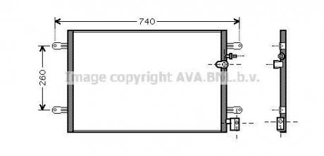 Конденсор кондиціонера A6 ALL 04-11 AVA COOLING Ai5237 (фото 1)