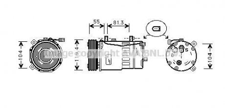 Компрессор кондиционера VW (пр-во) AVA COOLING AIAK003 (фото 1)