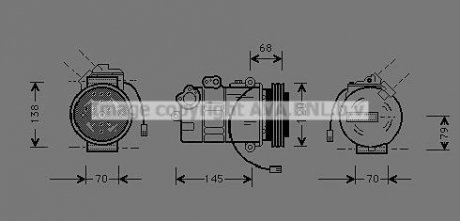 Компрессор кондиционера AUDI, SKODA, VW (Пр-во) AVA COOLING AIAK011 (фото 1)