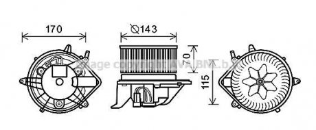 Вентилятор обігрівача салону Mini One Countryman Clubman Paceman Cooper AVA COOLING BW8458 (фото 1)