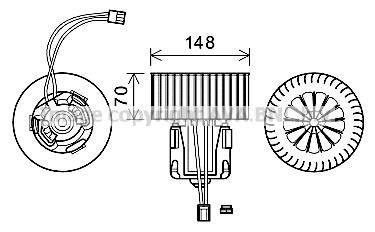 Вентилятор обігрівача салону BMW 5f10 09>16, 7F01 08> LHD AC+ AVA COOLING BW8539 (фото 1)