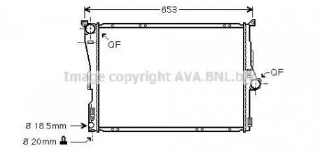 Радіатор охолодження двигуна BMW 3e90 316-330i AC+/- AVA COOLING BWA2291 (фото 1)