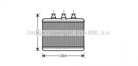 Радіатор обігрівача салону BMW 7E65 7E66 AVA COOLING BWA6271 (фото 1)