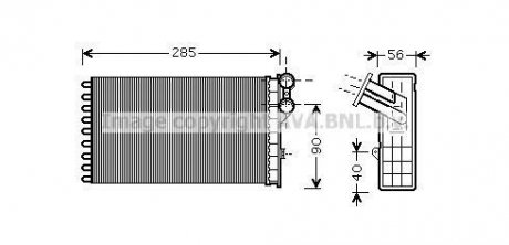 Радиатор отопителя салона Citroen C4 04>11 / Peugeot 307 00> AVA COOLING CNA6239 (фото 1)