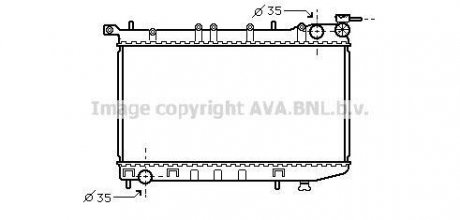 Радиатор охлаждения NISSAN ALMERA (N15) (95-) 1.6 i 16V (пр-во) AVA COOLING DN2174 (фото 1)