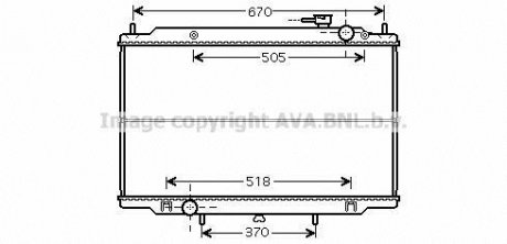 Радиатор охолодження NISSAN PICKUP D22-NP300 98+ (вир-во) AVA COOLING DN2266 (фото 1)