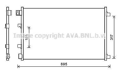 Конденсатор кондиціонера NISSAN QASHQAI (J10) (07-) (вир-во) AVA COOLING DNA5406 (фото 1)