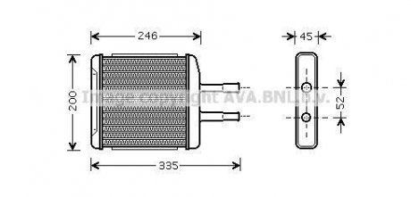 Радіатор обігрівача CHEVROLET Epica (V250), Evanda (V200) (вир-во) AVA COOLING DW6059 (фото 1)