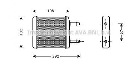 Радіатор обігрівача DAEW MATIZ 0.8 MT/AT 98-(вир-во) AVA COOLING DWA6024 (фото 1)