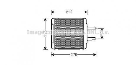 Радіатор обігрівача CHEVROLET Lacetti 1.6-1.8 (вир-во) AVA COOLING DWA6088 (фото 1)