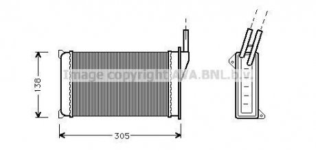 Радіатор обігрівача FORD (вир-во) AVA COOLING FD6093 (фото 1)