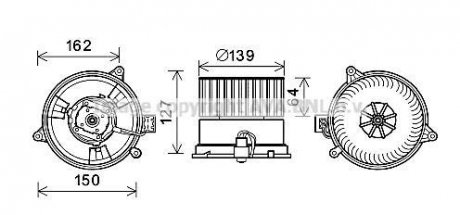 Вентилятор салону FORD FIESTA/FUSION (2002) (вир-во AVA) AVA COOLING FD8576