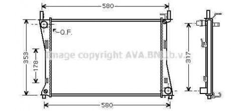 Радиатор охлаждения двигателя AVA COOLING FDA2325 (фото 1)