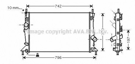 Радиатор охлаждения двигателя AVA COOLING FDA2369 (фото 1)