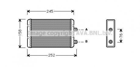 Радіатор обігрівача FIAT DOBLO AVA COOLING FTA6220 (фото 1)