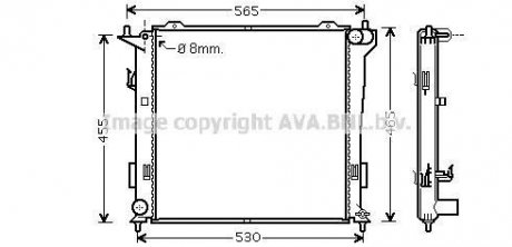 Радіатор двигуна охолодження i30 1.6 CRDiF Man. 06/07- AVA COOLING HY2181 (фото 1)