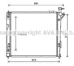 Радіатор охолодження Santa Fe 2.2 CRDi Aut. 09-12 AVA COOLING HY2339 (фото 1)