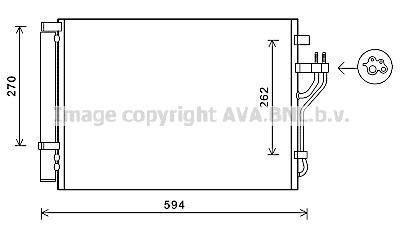 Радиатор кондиционера Hyundai Ix35/tucson 10- (пр-во) AVA COOLING HY5280D (фото 1)