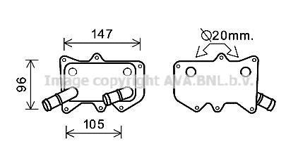 Радиатор масляный Sportage IV 2.0 CRDi 06/10- AVA COOLING KA3215 (фото 1)