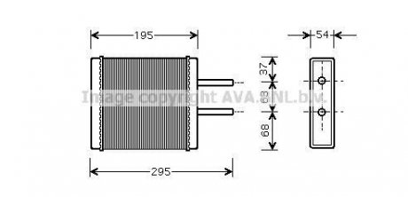 Радіатор обігрівача KIA CLARUS ALL 96-01 AVA COOLING KA6047 (фото 1)