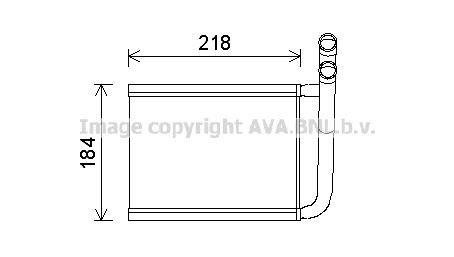 Радіатор обігрівача Kia Rio 05- AVA COOLING KA6166 (фото 1)