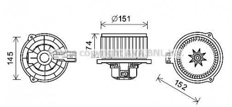 Вентилятор отопителя салона Kia Sportage (10-), Hyundai iX35 (10-) Doowon type AVA COOLING KA8258 (фото 1)