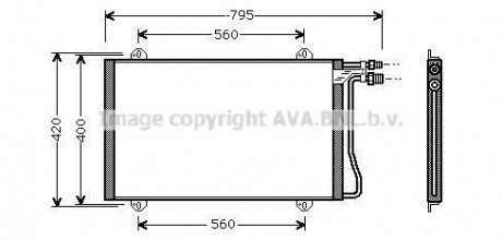 Конденсор кондиционера MB SPRINT W901 MT/AT 95- AVA COOLING MS5219 (фото 1)