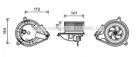 Вентилятор салону MB, VW (вир-во) AVA COOLING MS8616 (фото 1)