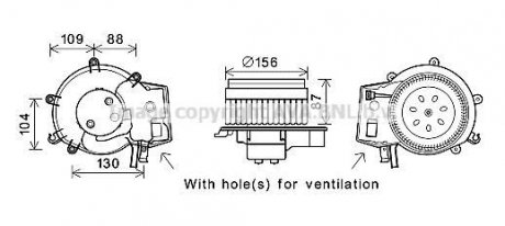 Вентилятор обігрівача салону MB C203 G463 AC+ AVA COOLING MS8625 (фото 1)