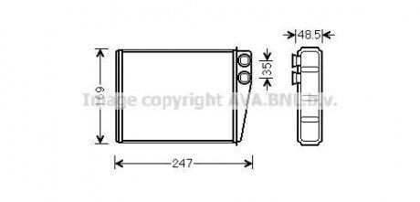 Радіатор отопителя салона MB ML164 280-350CDI 350i 05> GLx164 320-450CDI 420-500 AVA COOLING MSA6673 (фото 1)