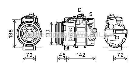 Компрессор C180 2.0 i * (W203) 00-02 AVA COOLING MSAK615 (фото 1)