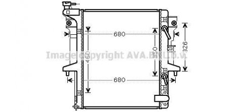 Радіатор охолодження MITSUBISHI L200 (2006) 2.5 (вир-во) AVA COOLING MT2205 (фото 1)