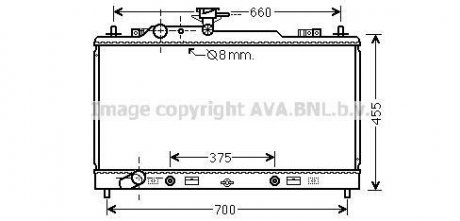 Радіатор охолодження двигуна Mazda 6 (07-) 2.0i AT AC+/- AVA COOLING MZ2228 (фото 1)