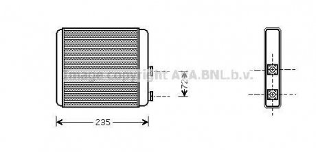 Радіатор обігрівача ASTRA G/ZAFIRA +AC 98-05 (вир-во) AVA COOLING OL6321 (фото 1)