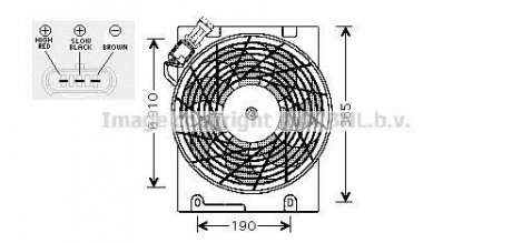Вентилятор радиатора OPEL ASTRA G (98-) (пр-во) AVA COOLING OL7508 (фото 1)