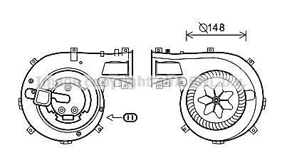 Вентилятор обігрівача салону Opel Vectra C 02> climat AVA COOLING OL8618 (фото 1)