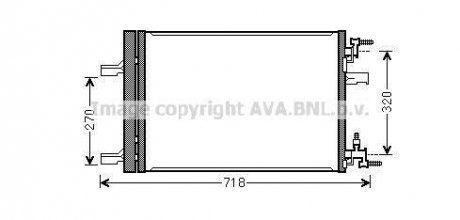 Радіатор кондиціонеру Astra J 1.4 i * 10/09- AVA COOLING OLA5500D (фото 1)