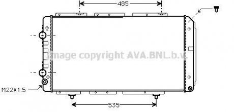 Радіатор охолодження двигуна PSA Jumper Boxer, Fiat Ducato 2,0-2,8TD 02> MT-AT AC+/- AVA COOLING PE2150 (фото 1)