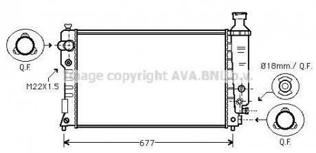 Радиатор охлаждения двигателя PE 405 14/6/8/20 MT 92-96 AVA COOLING PEA2125 (фото 1)