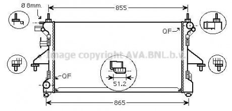 Радиатор охлаждения двигателя AVA COOLING PEA2308 (фото 1)