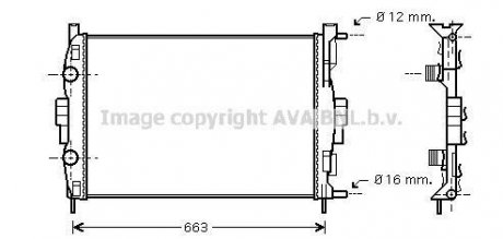 Радиатор охлаждения двигателя MEGANE2/SCENIC MT +-AC 02 AVA COOLING RT2307 (фото 1)