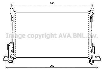 Радиатор охлаждения OPEL VIVARO B (14-)/RENAULT TRAFIC III (14-) (пр-во) AVA COOLING RT2624 (фото 1)